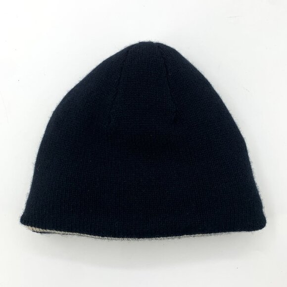 Burberry Black & Cream Reversible Knit Beanie Hat 100% Cashmere Unisex main image 4